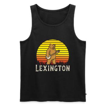 Banjo Shirts For Men Bluegrass Appalachia Folk - Men's Premium Organic Tank Top - black - Front - AI Model Male 178 light (178cm)