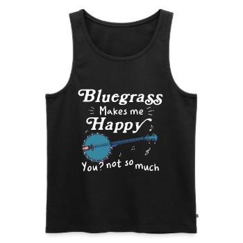 Banjo Shirts For Men Bluegrass Appalachia Folk - Men's Premium Organic Tank Top - black - Front - AI Model Male 178 light (178cm)