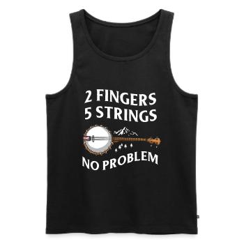 Banjo Shirts For Men Bluegrass Appalachia Folk - Men's Premium Organic Tank Top - black - Front - AI Model Male 178 light (178cm)