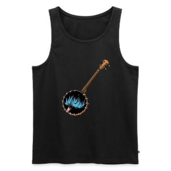Banjo - Männer Premium Bio Tank Top - Schwarz - Vorne - Michal (187cm)
