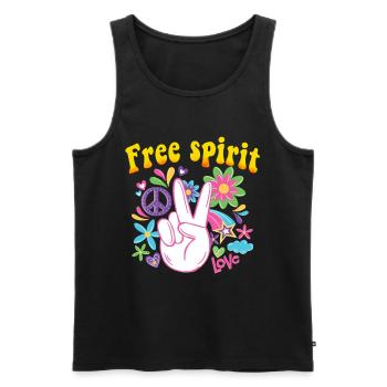 Hippie Geschenk Acidhead Flowerpower Hippi Hippy - Männer Premium Bio Tank Top - Schwarz - Vorne - AI Model Male 178 light (178cm)