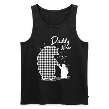 Papa Bear Grau Büffelkaro - Männer Premium Bio Tank Top - Schwarz - Vorne - Michal (187cm)