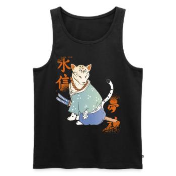 Chat samouraï avec Katana Catmurai Krie japonais - Débardeur bio Premium Homme - noir - Devant - Michal (187cm)