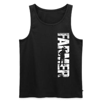 Farming Farmer Vintage Farmer - Männer Premium Bio Tank Top - Schwarz - Vorne - AI Model Male 178 light (178cm)