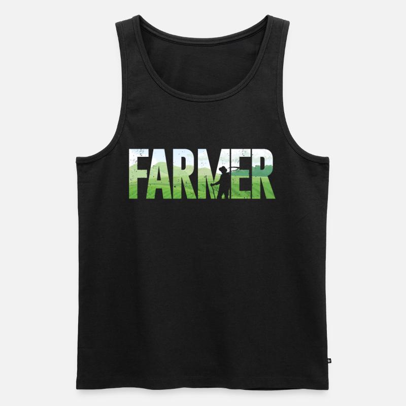 Farming Farmer Farmer - Männer Premium Bio Tank Top - Schwarz