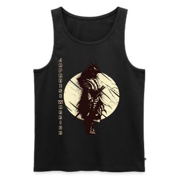 Guerrier Japonais Samouraï Art Japonais Katan - Débardeur bio Premium Homme - noir - Devant - AI Model Male 178 light (178cm)