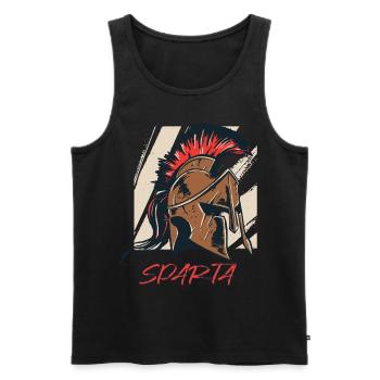Sparta Warrior Sparta Warrior Helmet Gladiator Antique - Men's Premium Organic Tank Top - black - Front - Michal (187cm)