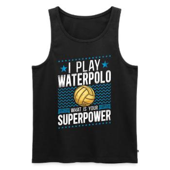 Water Polo Vintage I Play Water - Men's Premium Organic Tank Top - black - Front - Michal (187cm)