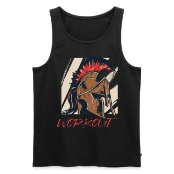 Sparta Glory Spartan Helmet Ancient Greece - Men's Premium Organic Tank Top - black - Front - AI Model Male 178 light (178cm)