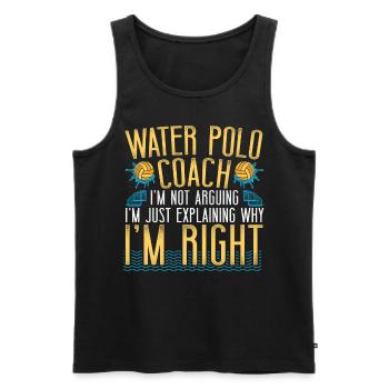 Water Polo Coach Vintage Water - Men's Premium Organic Tank Top - black - Front - Michal (187cm)