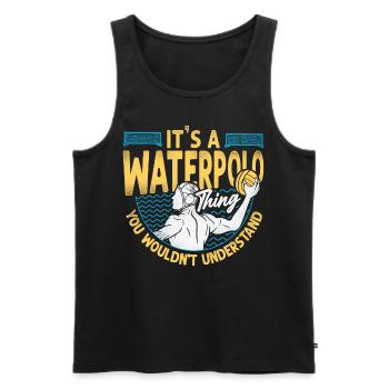 Water Polo Vintage It's A Water - Men's Premium Organic Tank Top - black - Front - Michal (187cm)