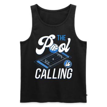 Water Polo The Pool Is Calling And - Men's Premium Organic Tank Top - black - Front - Michal (187cm)