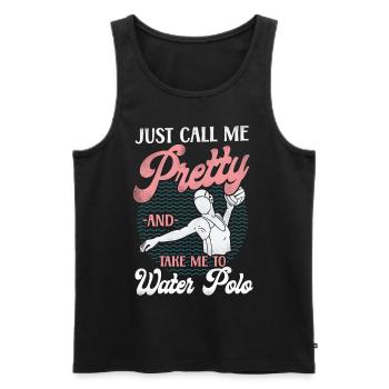 Water Polo Girl Vintage Just Call - Men's Premium Organic Tank Top - black - Front - Michal (187cm)