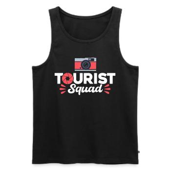 Tourist Squad Camera Girl Urlaub - Männer Premium Bio Tank Top - Schwarz - Vorne - AI Model Male 178 light (178cm)