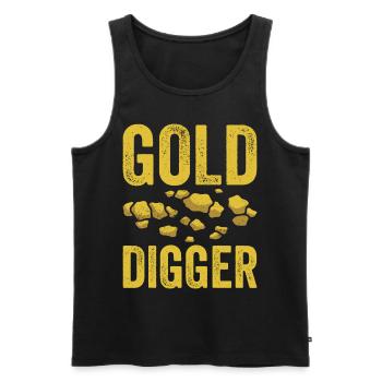Funny gold panners Gold miners Gold diggers Goldgr - Men's Premium Organic Tank Top - black - Front - AI Model Male 178 light (178cm)