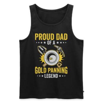 Funny gold panning Proud father of a gold washer - Men's Premium Organic Tank Top - black - Front - AI Model Male 178 light (178cm)