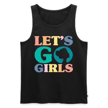 Laisse aller les filles Jga Femmes - Débardeur bio Premium Homme - noir - Devant - AI Model Male 178 light (178cm)