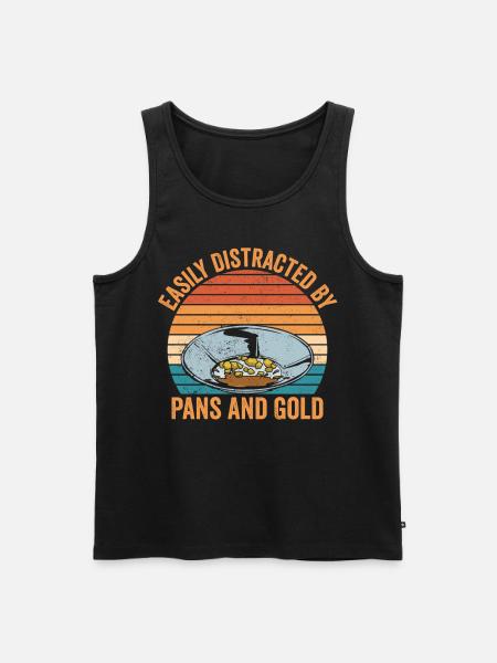 Funny gold panning slightly distracted by pan - Men's Premium Organic Tank Top - black