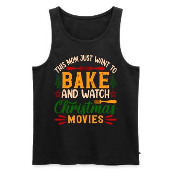 Christmas Baking Mother - Men's Premium Organic Tank Top - black - Front - AI Model Male 178 light (178cm)