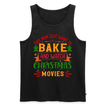 Christmas Baking Mother - Men's Premium Organic Tank Top - black - Front - AI Model Male 178 light (178cm)