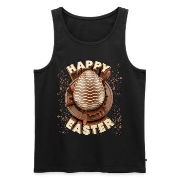 Ostern, Schokolade Osterei, Frohe Ostern Spruch - Männer Premium Bio Tank Top - Schwarz - Vorne - AI Model Male 178 light (178cm)
