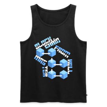 Blockchain Master Block Chain drôle de dicton - Débardeur bio Premium Homme - noir - Devant - AI Model Male 178 light (178cm)