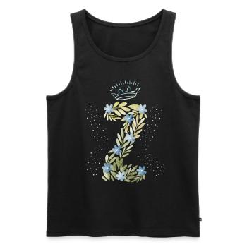 Monogramm Buchstabe Z mit Krone, florales Ornament - Männer Premium Bio Tank Top - Schwarz - Vorne - AI Model Male 178 light (178cm)