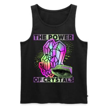 Crystals, Magic Crystals Saying Crystal-Power - Men's Premium Organic Tank Top - black - Front - AI Model Male 178 light (178cm)