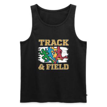 Runner Running Sport Spiel Leichtathletik - Männer Premium Bio Tank Top - Schwarz - Vorne - Michal (187cm)