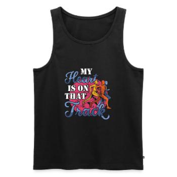 Mein Herz Ist Auf Dieser Strecke Läufer - Männer Premium Bio Tank Top - Schwarz - Vorne - Michal (187cm)