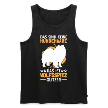 Wolfsspitz Glitzer deutscher Spitz Keeshond - Männer Premium Bio Tank Top - Schwarz - Vorne - Michal (187cm)
