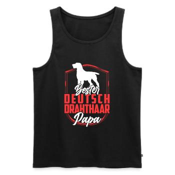 Deutsch Drahthaar Papa Deutsch Drahthaar - Männer Premium Bio Tank Top - Schwarz - Vorne - AI Model Male 178 light (178cm)