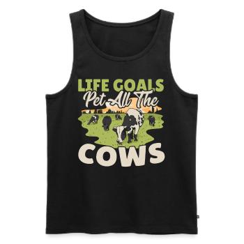 Kuh Kühe Muh Euter Milchkuh Farm Kuh Schädel Bäuer - Männer Premium Bio Tank Top - Schwarz - Vorne - Michal (187cm)