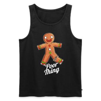 The Gingerbread Man is A Poor Thing On Christmas - Männer Premium Bio Tank Top - Schwarz - Vorne - AI Model Male 178 light (178cm)