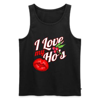 I Love My Ho's Kissing Mouth Mistletoe Christmas - Männer Premium Bio Tank Top - Schwarz - Vorne - AI Model Male 178 light (178cm)