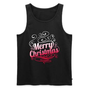 Ornament Logo Merry Christmas - Men's Premium Organic Tank Top - black - Front - Michal (187cm)