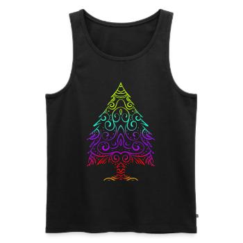 Arbre de Noël d'ornement coloré pour Noël - Débardeur bio Premium Homme - noir - Devant - Michal (187cm)