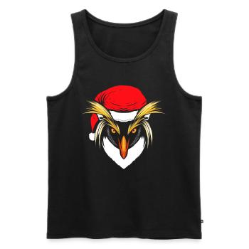 Southern Rockhopper Penguin With Santas Hat - Männer Premium Bio Tank Top - Schwarz - Vorne - Michal (187cm)