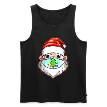 Santa With Christmas Tree Mask Celebrating - Männer Premium Bio Tank Top - Schwarz - Vorne - Michal (187cm)