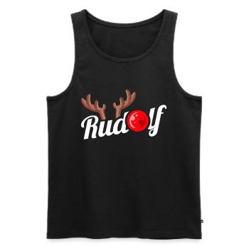 Rudolph The Reindeer Antlers Red Nose Christmas - Männer Premium Bio Tank Top - Schwarz - Vorne - AI Model Male 178 light (178cm)