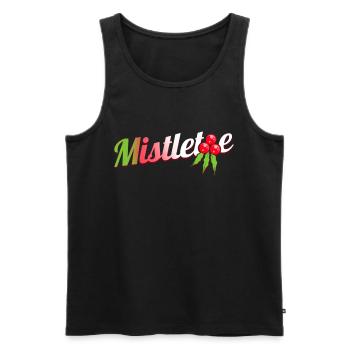 Green Red White Mistletoe Logo For Christmas - Männer Premium Bio Tank Top - Schwarz - Vorne - AI Model Male 178 light (178cm)