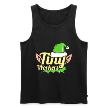 The Little Elfes Are Tiny Workers For Christmas - Men's Premium Organic Tank Top - black - Front - Michal (187cm)