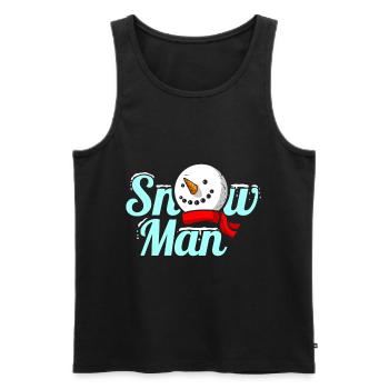 The SnowMan Costume For Christmas - Männer Premium Bio Tank Top - Schwarz - Vorne - AI Model Male 178 light (178cm)