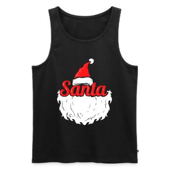 Santa's Hat and Santa Beard Costume For Christmas - Men's Premium Organic Tank Top - black - Front - AI Model Male 178 light (178cm)
