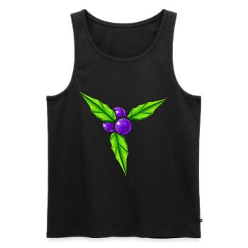 Purple Berrys On A Mistletoe For Christmas - Männer Premium Bio Tank Top - Schwarz - Vorne - AI Model Male 178 light (178cm)