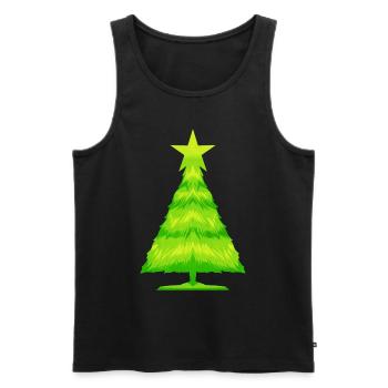 Green Balm Fir Or White Spruce As Christmas Tree - Men's Premium Organic Tank Top - black - Front - AI Model Male 178 light (178cm)