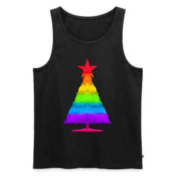 Colorful LGBTQ Fir Spruce Christmas Tree - Men's Premium Organic Tank Top - black - Front - Michal (187cm)