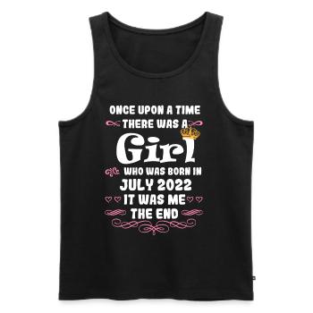 Es war einmal ein Mädchen. Juli 2022 Geburtstag - Männer Premium Bio Tank Top - Schwarz - Vorne - Michal (187cm)