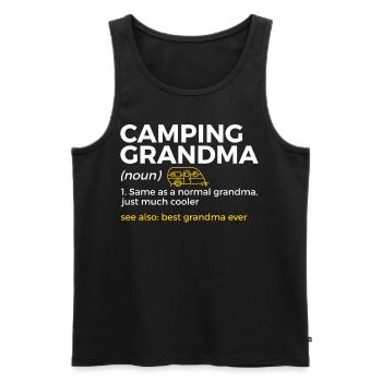 Camping Camping Camping-car - Débardeur bio Premium Homme - noir - Devant - AI Model Male 178 light (178cm)