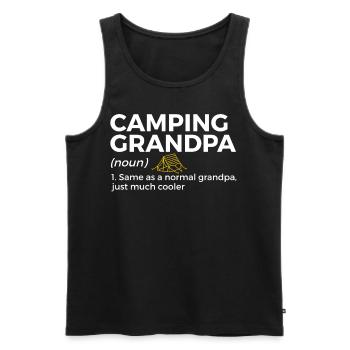 Camping Camping Camping-car - Débardeur bio Premium Homme - noir - Devant - AI Model Male 178 light (178cm)